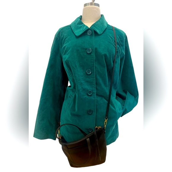 Elegant Emerald Green Pea Coat for Women - Picture 1 of 10